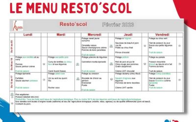 Menu Resto’Schol – Février